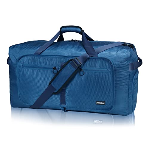 Fmeida 65L Duffle Bag with Shoes Compartment, Foldable Travel Duffel Bags for Men Women, Large Packable Travel Bag Water Repellent & Tear Resistant