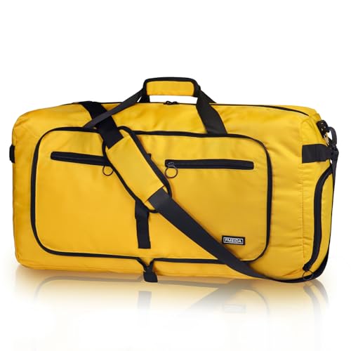 Fmeida 65L Duffle Bag with Shoes Compartment, Foldable Travel Duffel Bags for Men Women, Large Packable Travel Bag Water Repellent & Tear Resistant