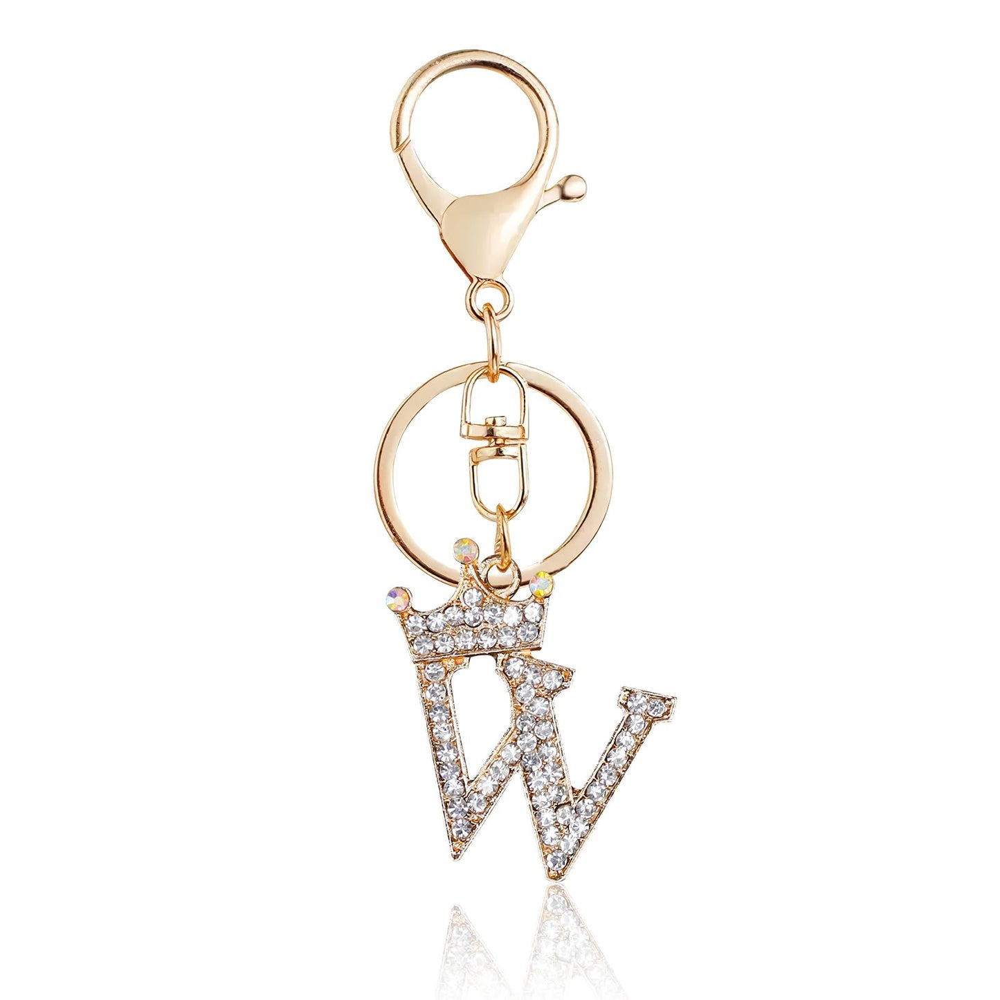 Porte-clés Fmeida Gold Letter AZ pour femmes Porte-clés avec lettre initiale Motif couronne
