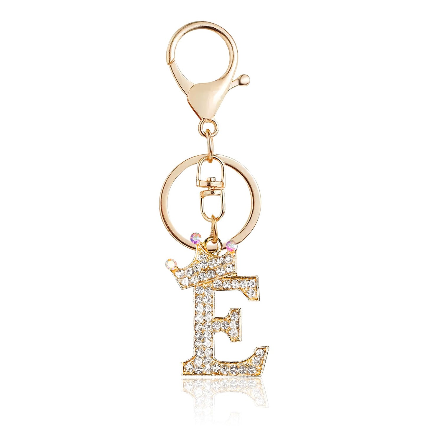 Porte-clés Fmeida Gold Letter AZ pour femmes Porte-clés avec lettre initiale Motif couronne