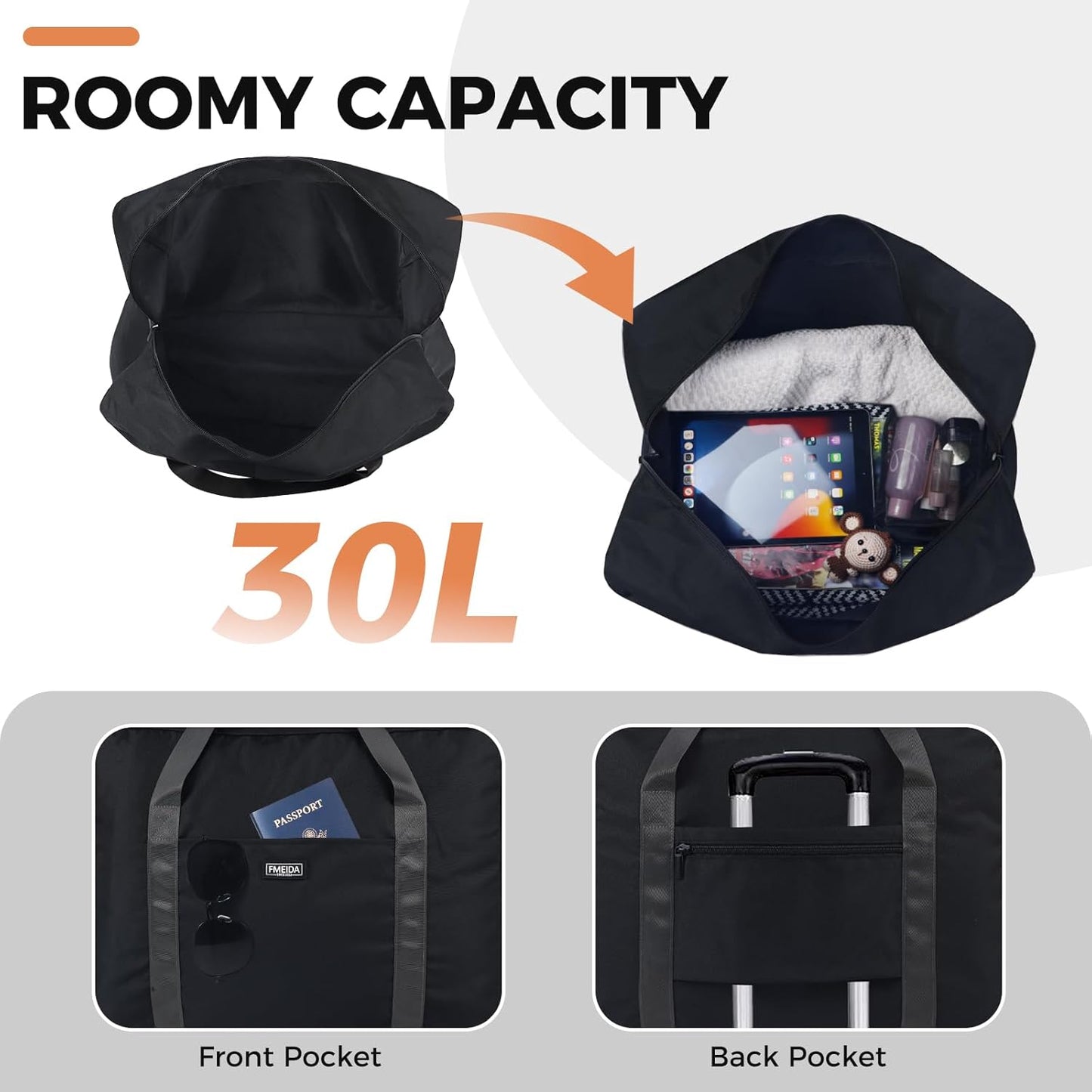 Frontier Airlines Personal Item Bag 30L Underseat Travel Duffel Bag – Carry-on Luggage for Women and Men with Shoulder Strap