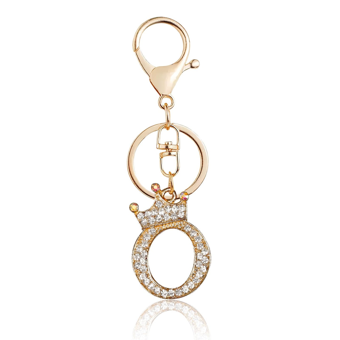 Porte-clés Fmeida Gold Letter AZ pour femmes Porte-clés avec lettre initiale Motif couronne