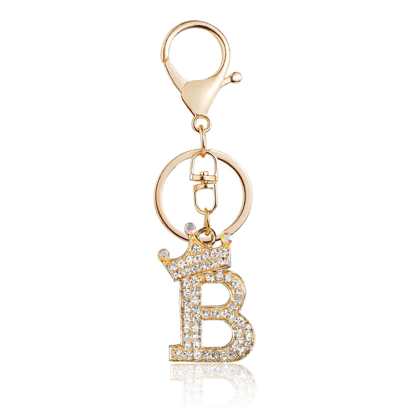 Porte-clés Fmeida Gold Letter AZ pour femmes Porte-clés avec lettre initiale Motif couronne