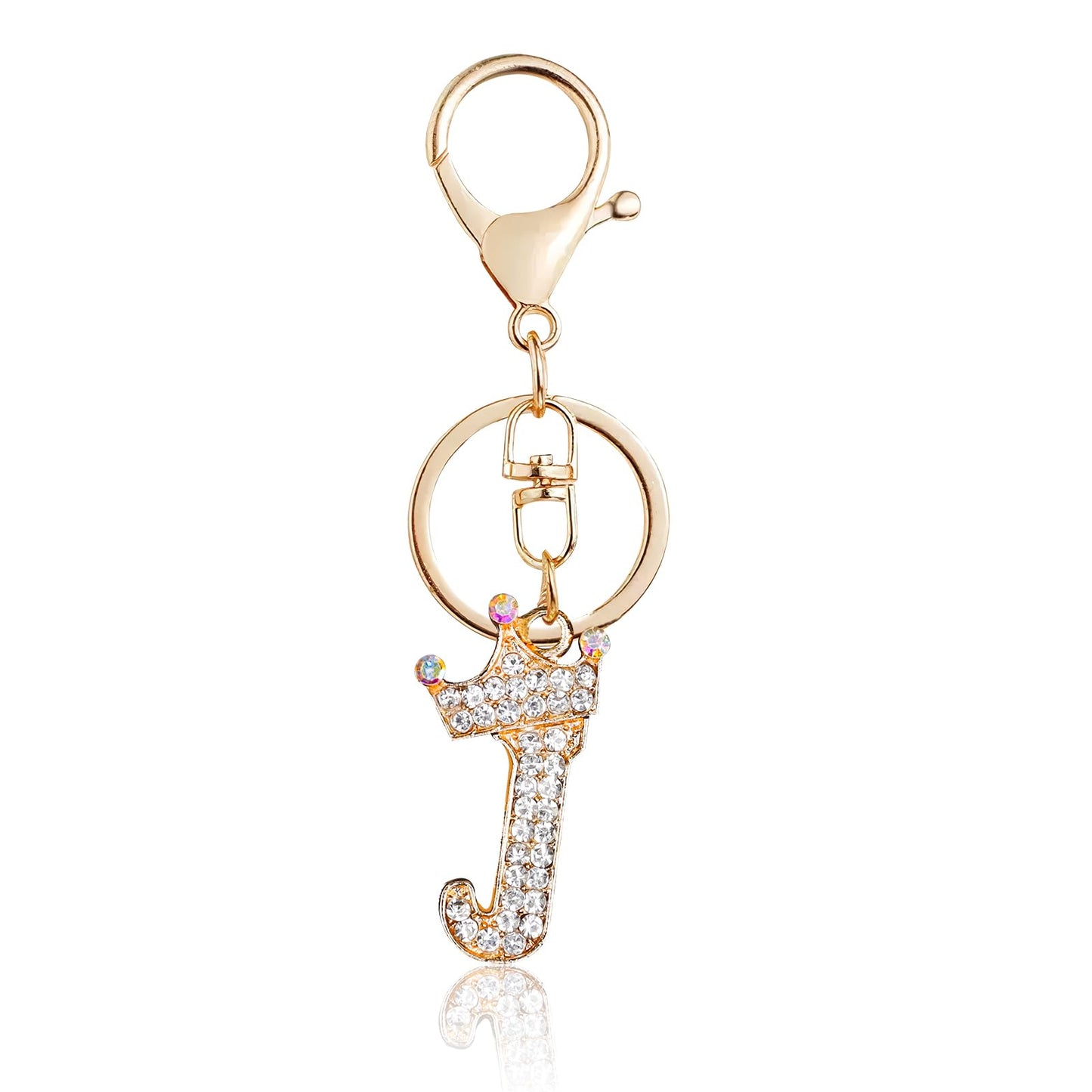 Porte-clés Fmeida Gold Letter AZ pour femmes Porte-clés avec lettre initiale Motif couronne