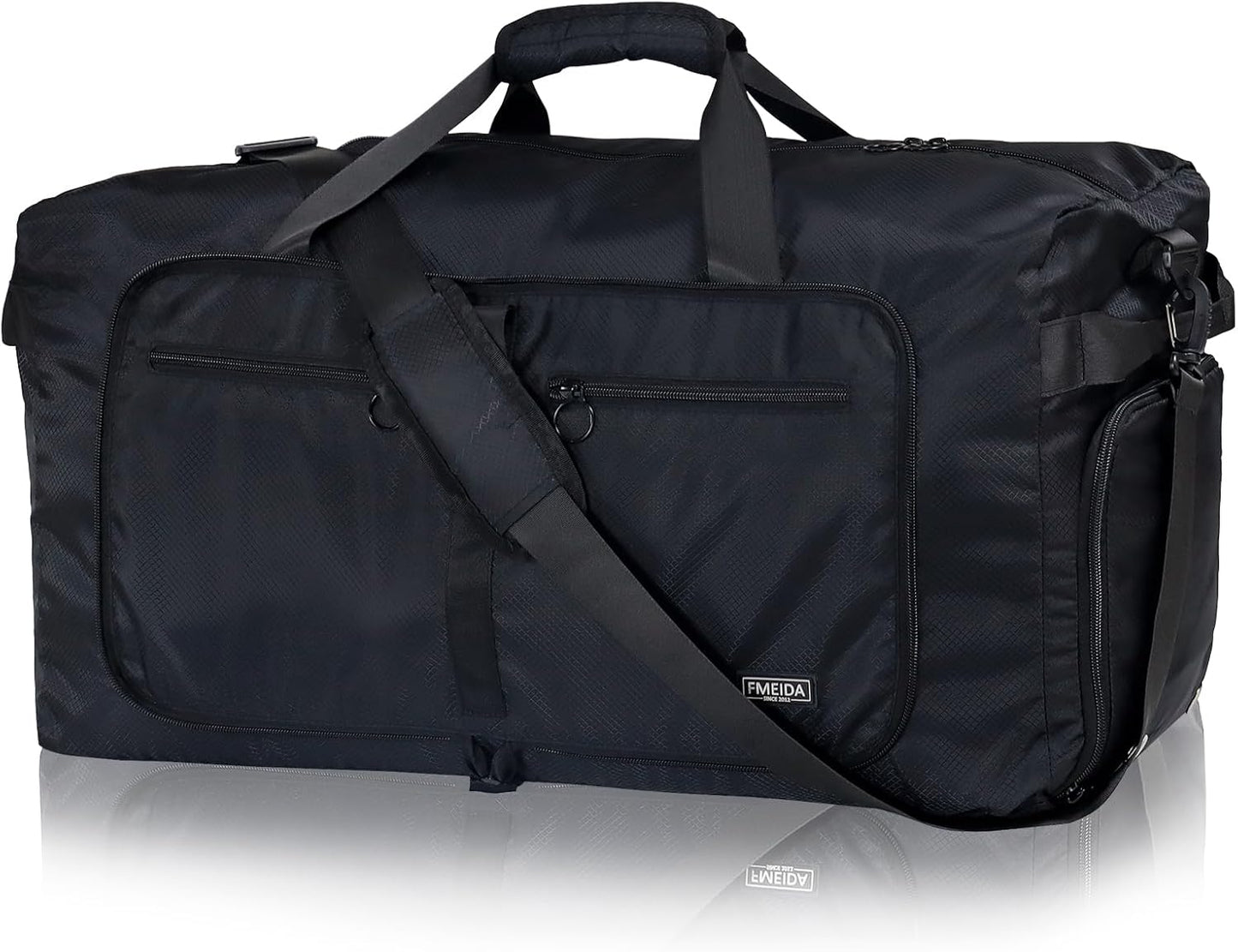 Fmeida 65L Duffle Bag with Shoes Compartment, Foldable Travel Duffel Bags for Men Women, Large Packable Travel Bag Water Repellent & Tear Resistant