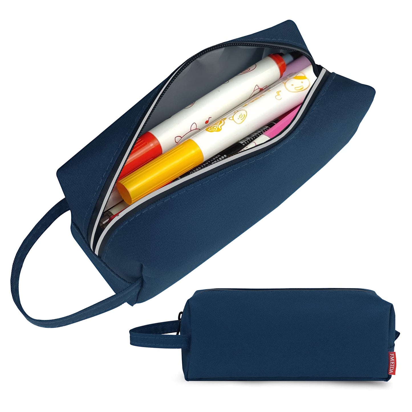 Trousse à crayons Fmeida - Trousse à crayons résistante à l'eau - Sac à crayons portable - Pochette de papeterie de bureau simple avec poignée - Fournitures de rentrée scolaire - Noir