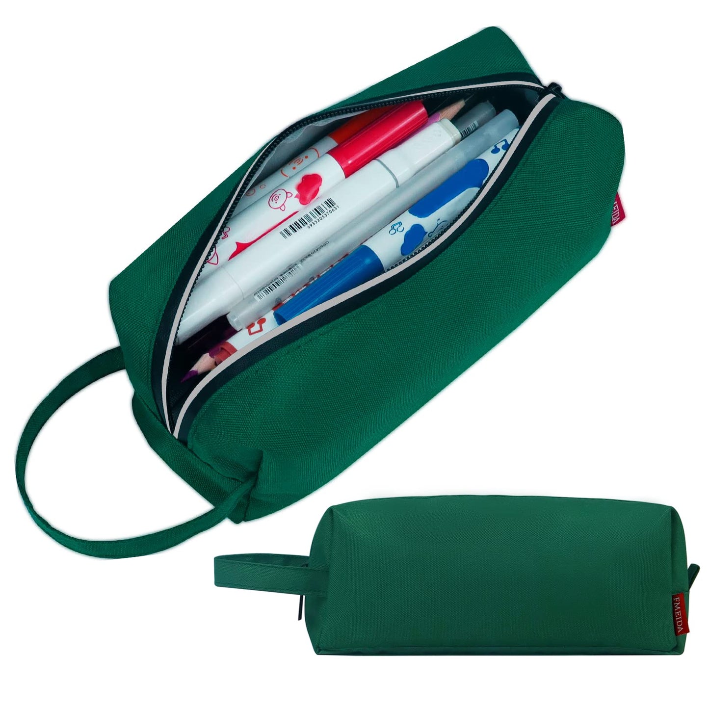 Trousse à crayons Fmeida - Trousse à crayons résistante à l'eau - Sac à crayons portable - Pochette de papeterie de bureau simple avec poignée - Fournitures de rentrée scolaire - Noir