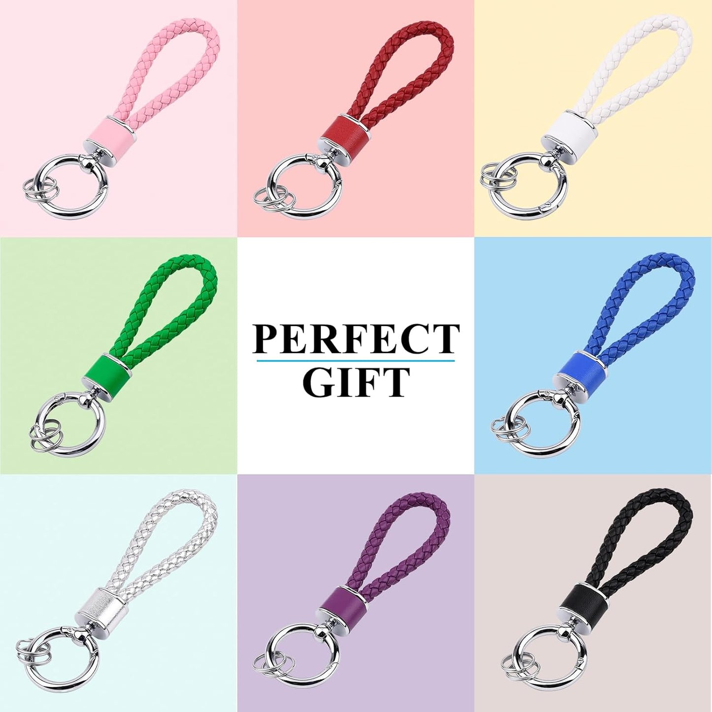 Porte-clés Fmeida pour femmes Porte-clés tricotés à la main Porte-clés de voiture simples Accessoires de clés de mode