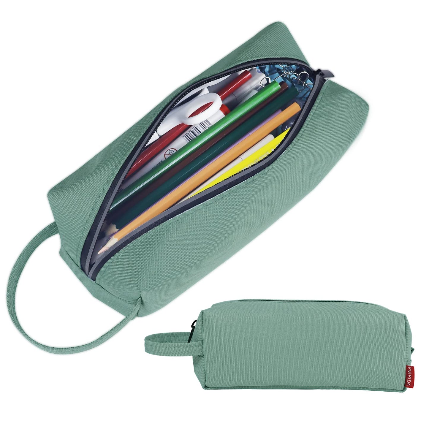 Trousse à crayons Fmeida - Trousse à crayons résistante à l'eau - Sac à crayons portable - Pochette de papeterie de bureau simple avec poignée - Fournitures de rentrée scolaire - Noir