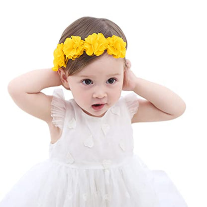 Fmeida Flower Crown Baby Headbands Newborn Floral Birthday Headbands for 4-24 Months