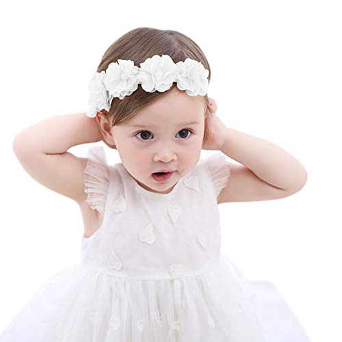 Fmeida Flower Crown Baby Headbands Newborn Floral Birthday Headbands for 4-24 Months