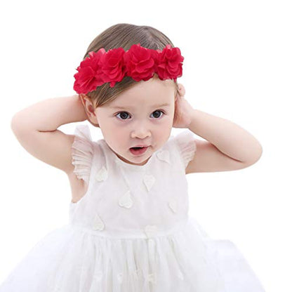 Fmeida Flower Crown Baby Headbands Newborn Floral Birthday Headbands for 4-24 Months