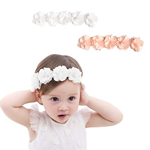 Fmeida Flower Crown Baby Headbands Newborn Floral Birthday Headbands for 4-24 Months