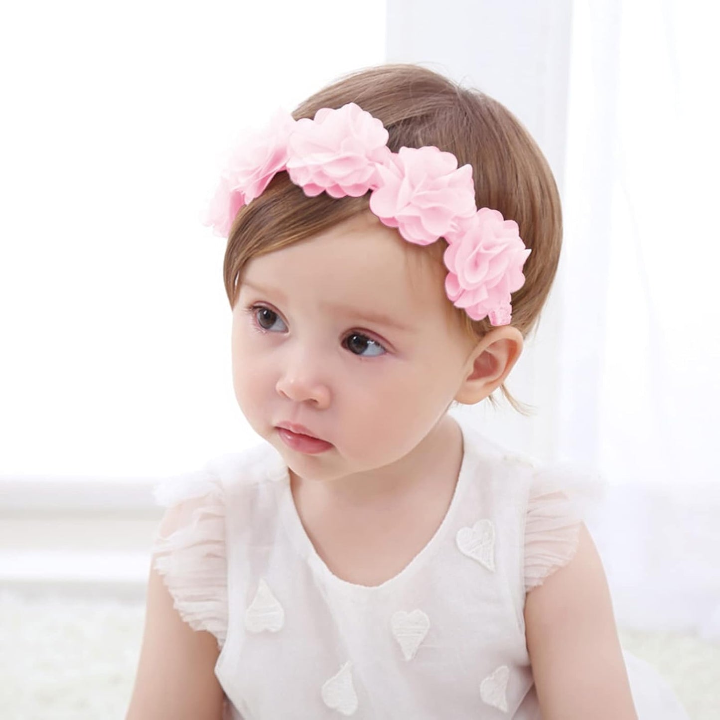 Fmeida Flower Crown Baby Headbands Newborn Floral Birthday Headbands for 4-24 Months