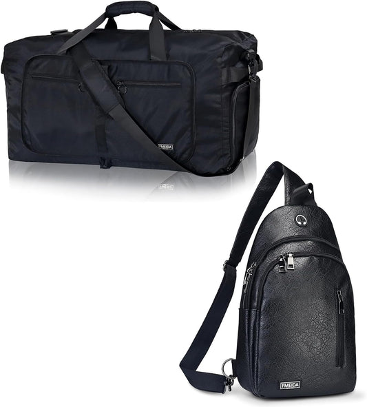 Fmeida 65L Duffle Bag & Fmeida Anti-Theft Crossbody Sling Bag