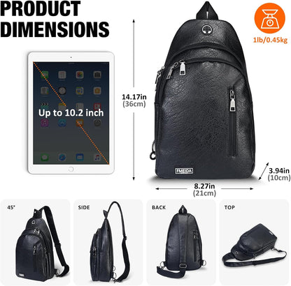 Fmeida Sling Bag Crossbody Bag for Women Men, Anti-Theft Cross Body Bag with Adjustable Strap, Sling Backpack Chest Bag Daypack for Travel